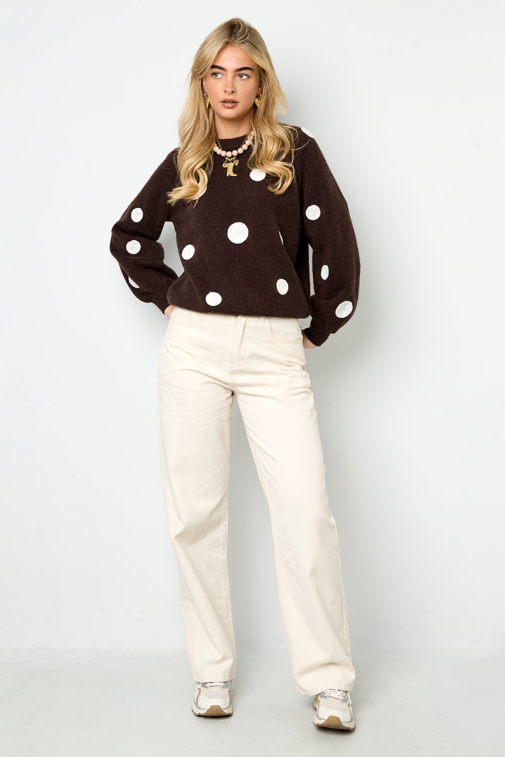 Playful Dot Knit Sweater Eloise Closet