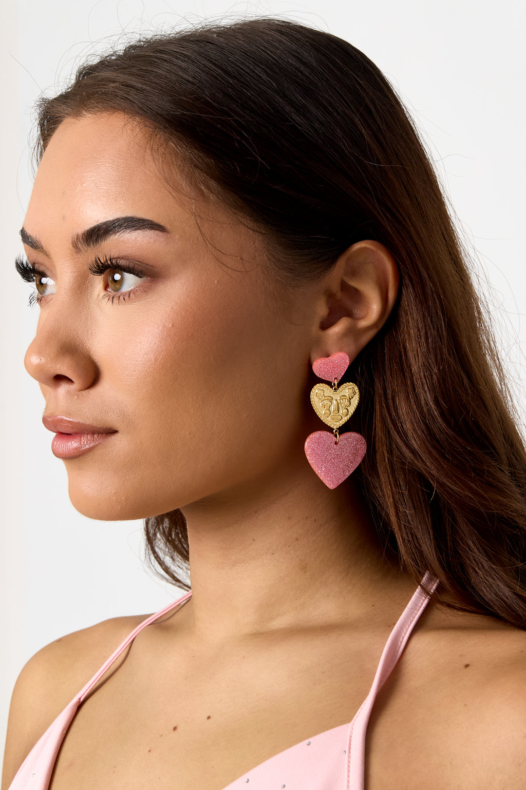 Glitter Heart Statement Earrings Eloise Closet Jewelry