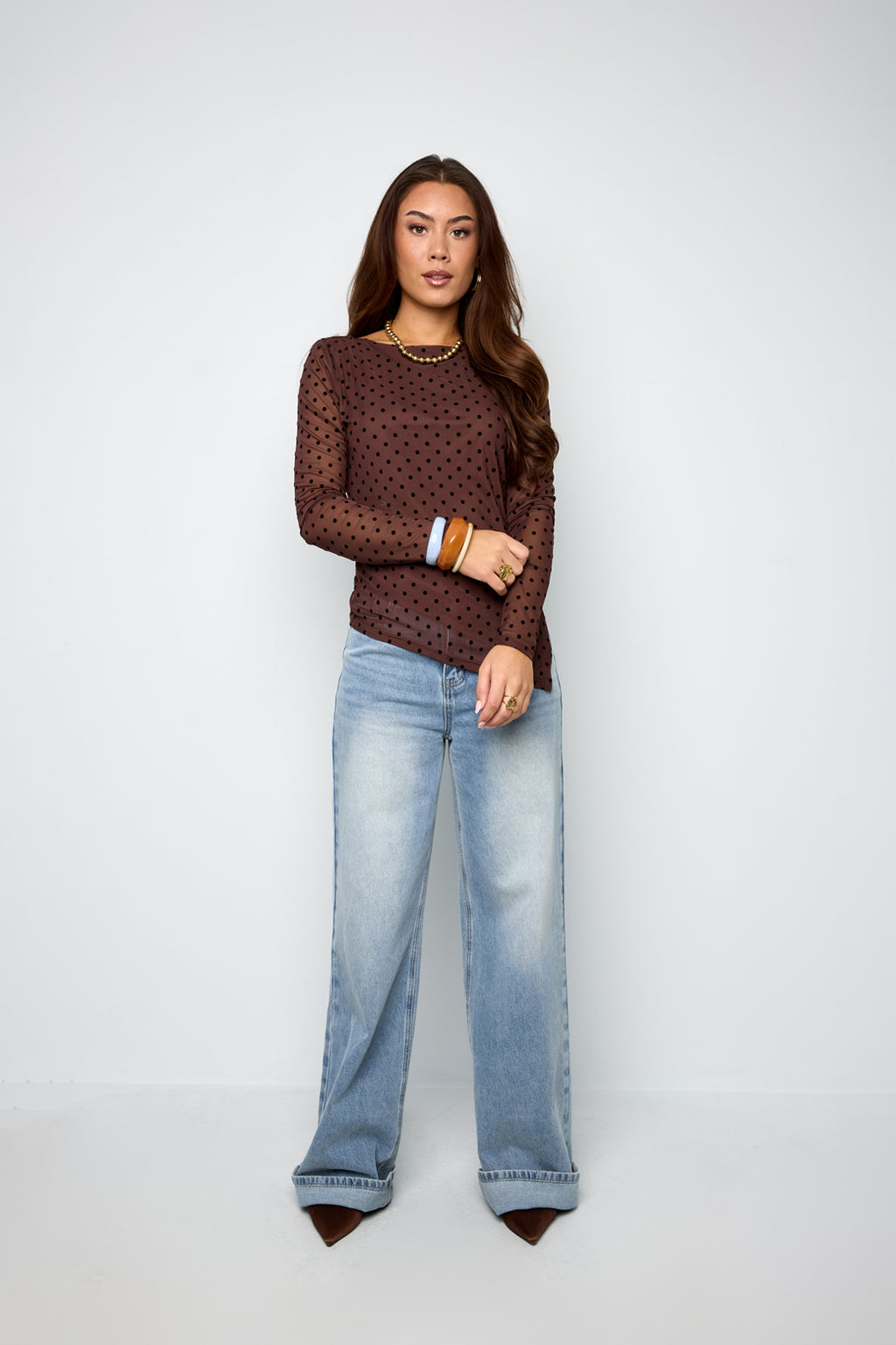 Dotted Long Sleeve Top Eloise Closet