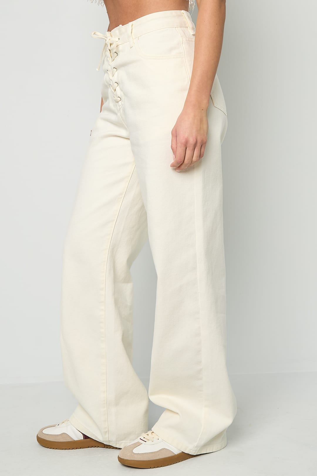 Tie Detail Denim Jeans Eloise Closet