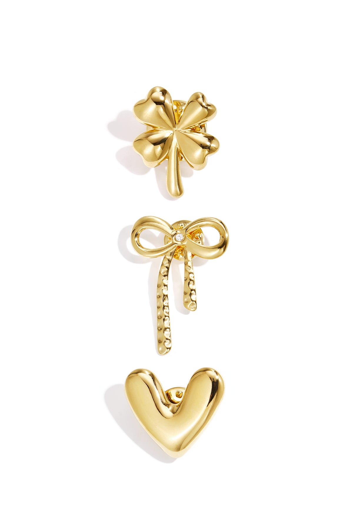 Heart Clover Bow Brooch Set Eloise Closet Jewelry