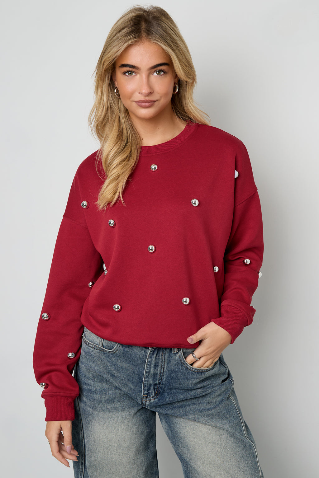 Stud Detail Knit Sweater Eloise Closet