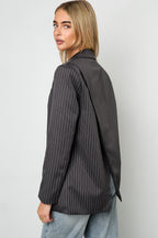 Eloise Closet Pinstripe Asym Blazer Set