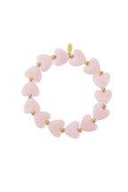 Elastic heart beaded bracelet