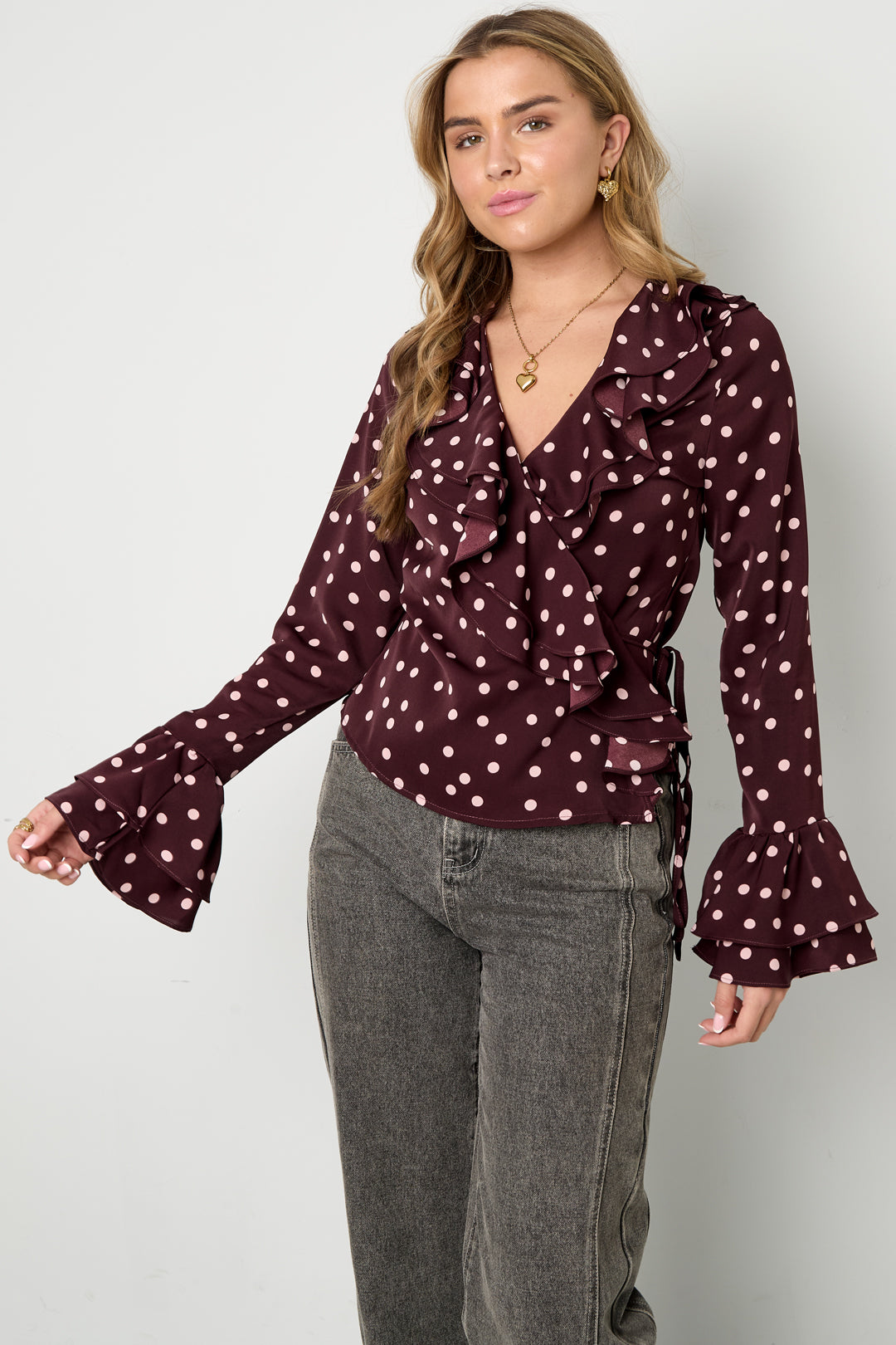 Eloise Closet Blouse Elegant Polka Dots 