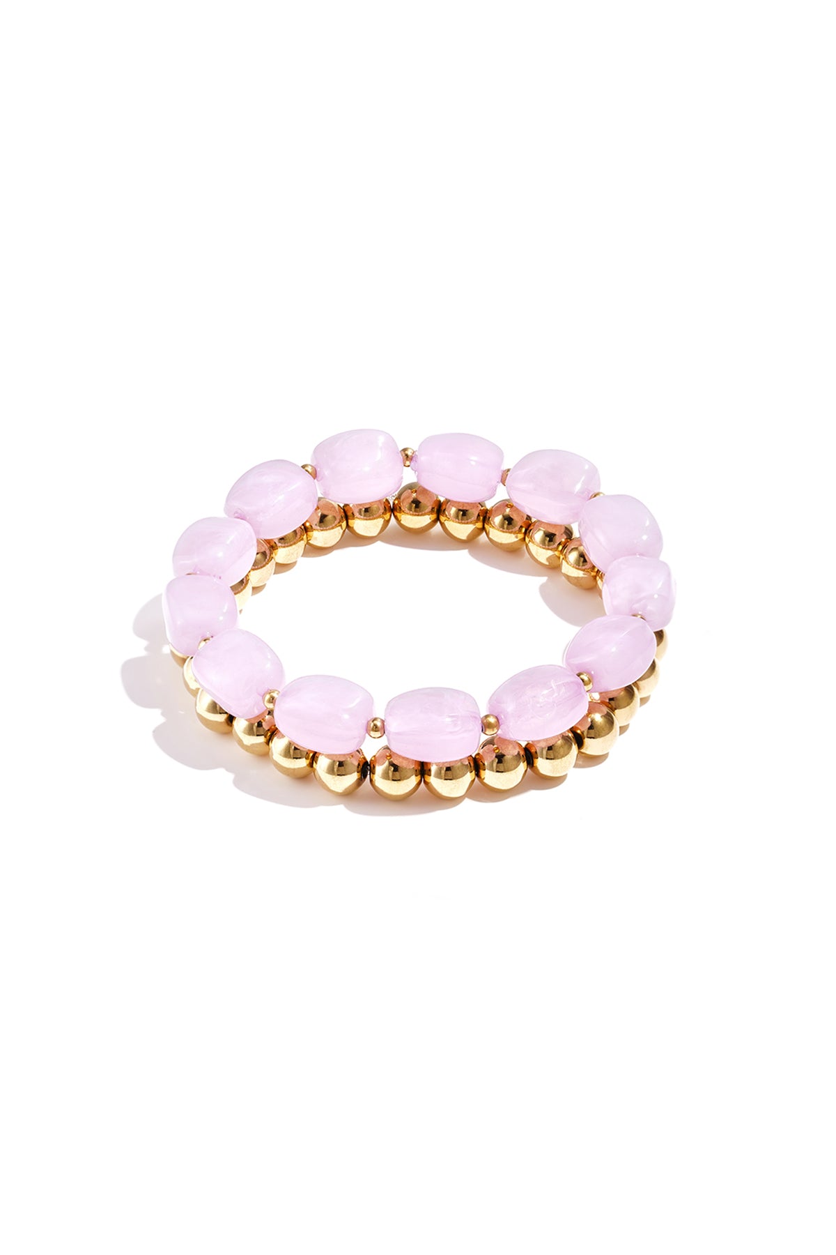 Bracelet set with asymmetrical beads