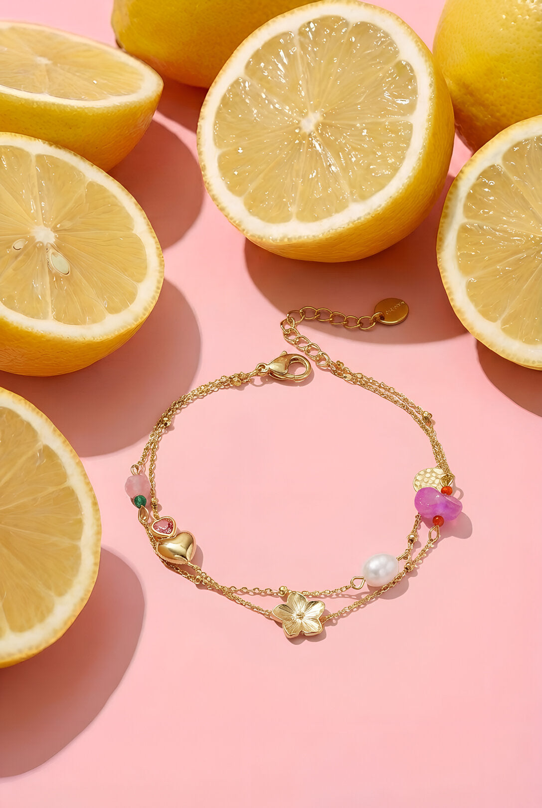Heart Flower Pearl Charm Bracelet Eloise Closet Jewelry