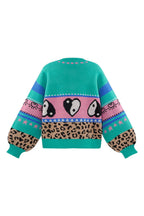 Eloise Closet Oversized Knit Patterned Cardigan Patterned Design