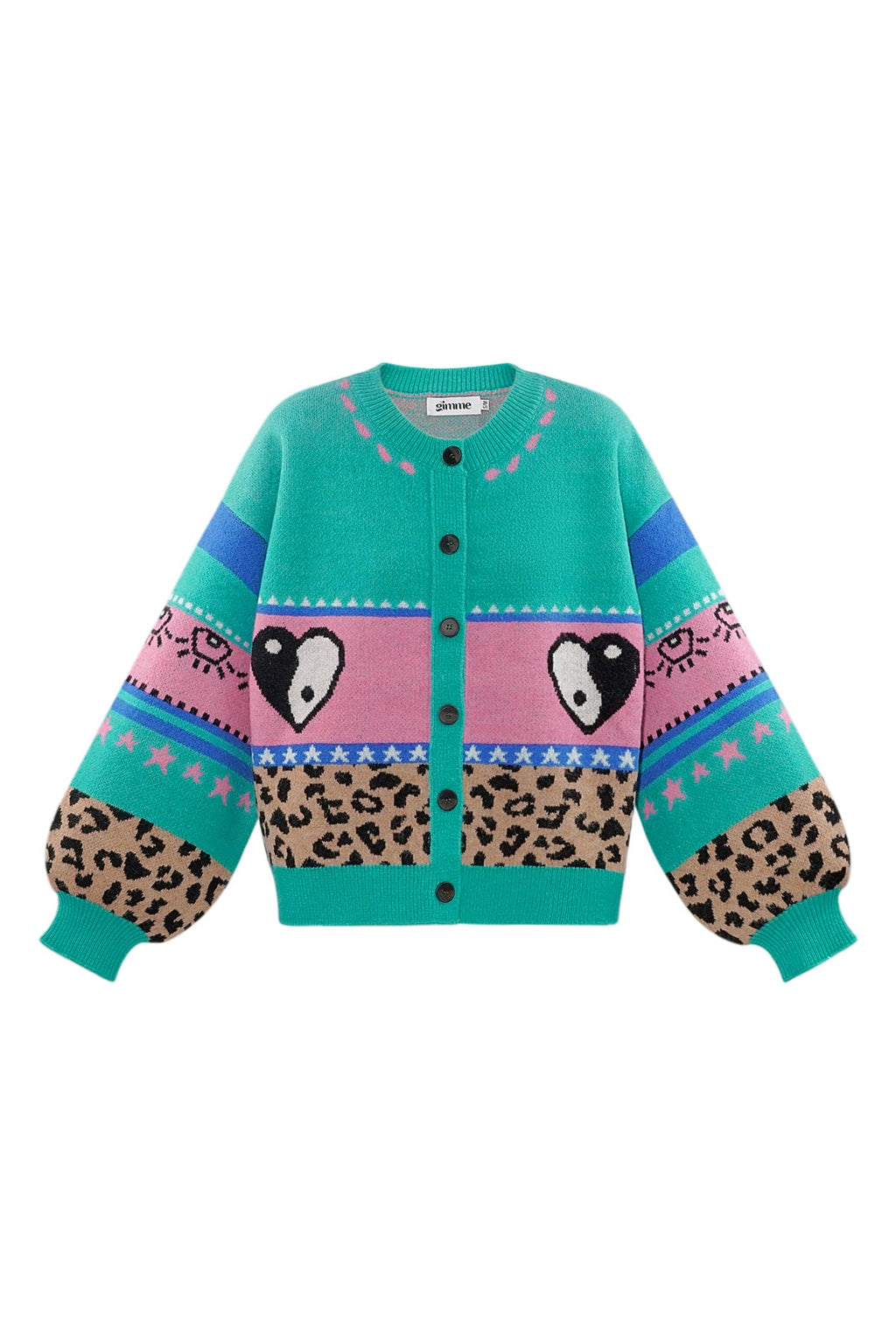 Eloise Closet Oversized Knit Patterned Cardigan Patterned Design