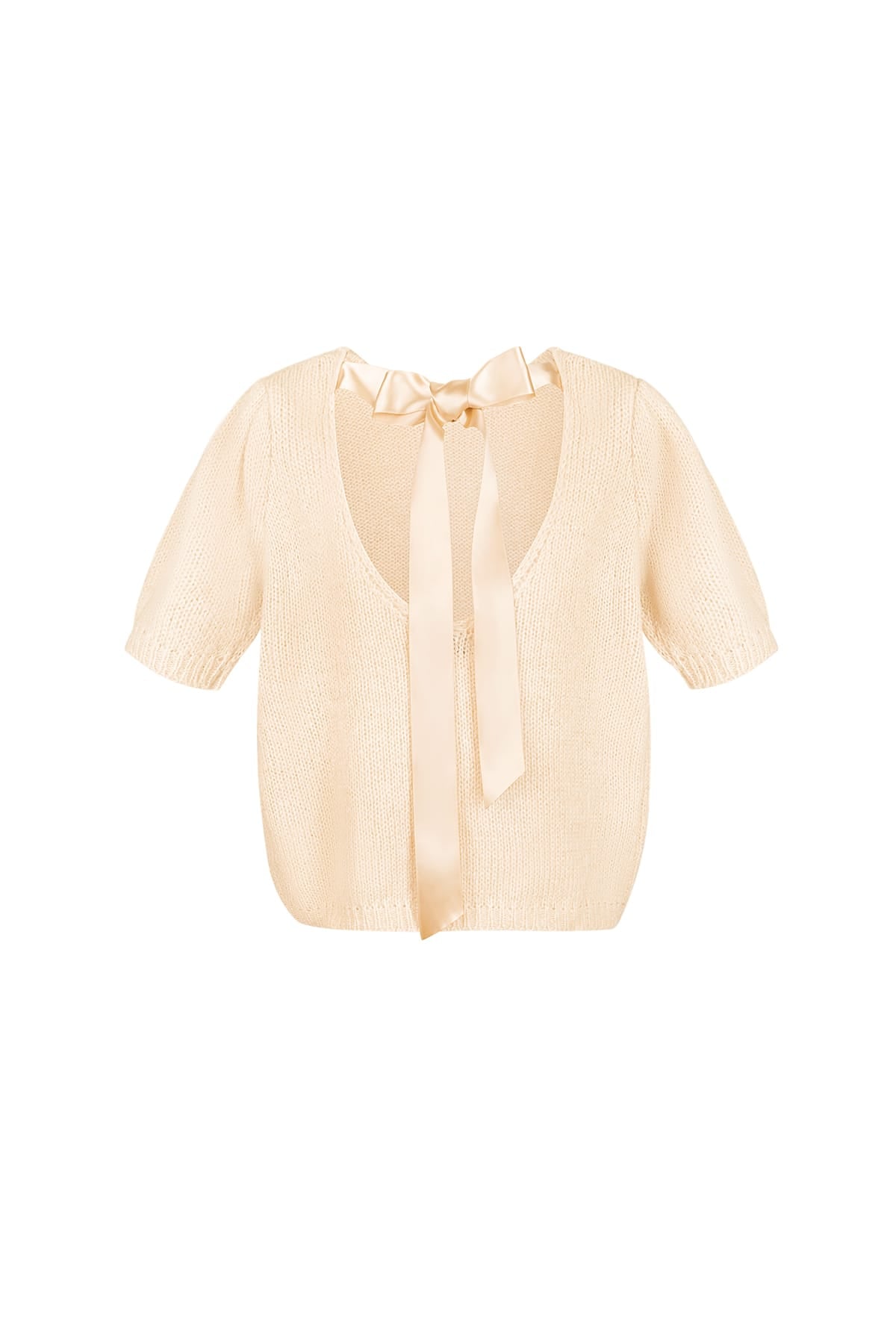 Open Back Tie Short Sleeve Top Eloise Closet
