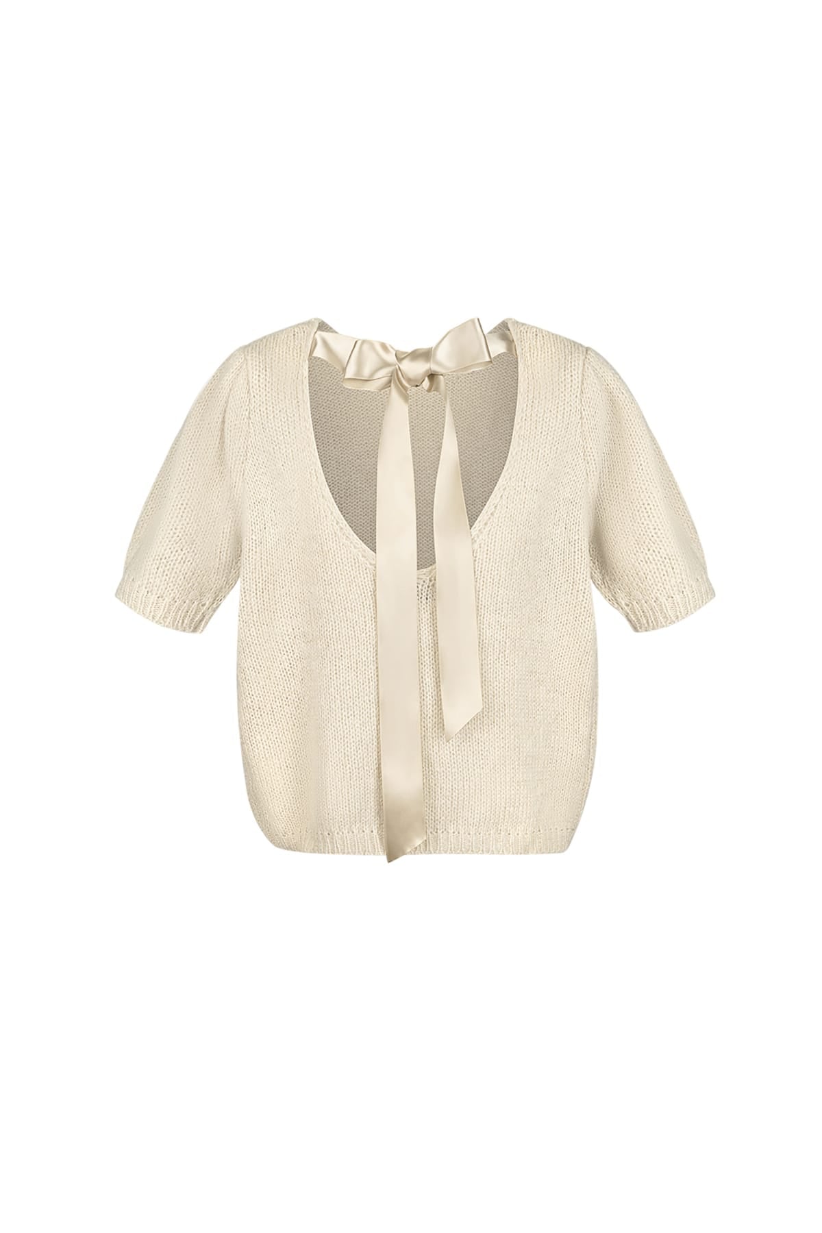 Open Back Tie Short Sleeve Top Eloise Closet