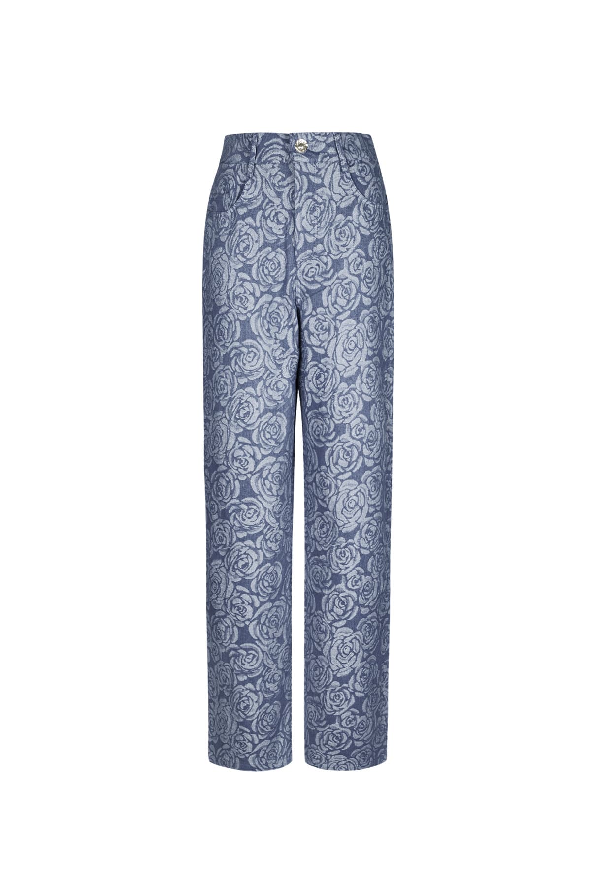 Cotton Woven Straight Leg Pants Casual Floral Print Eloise Closet