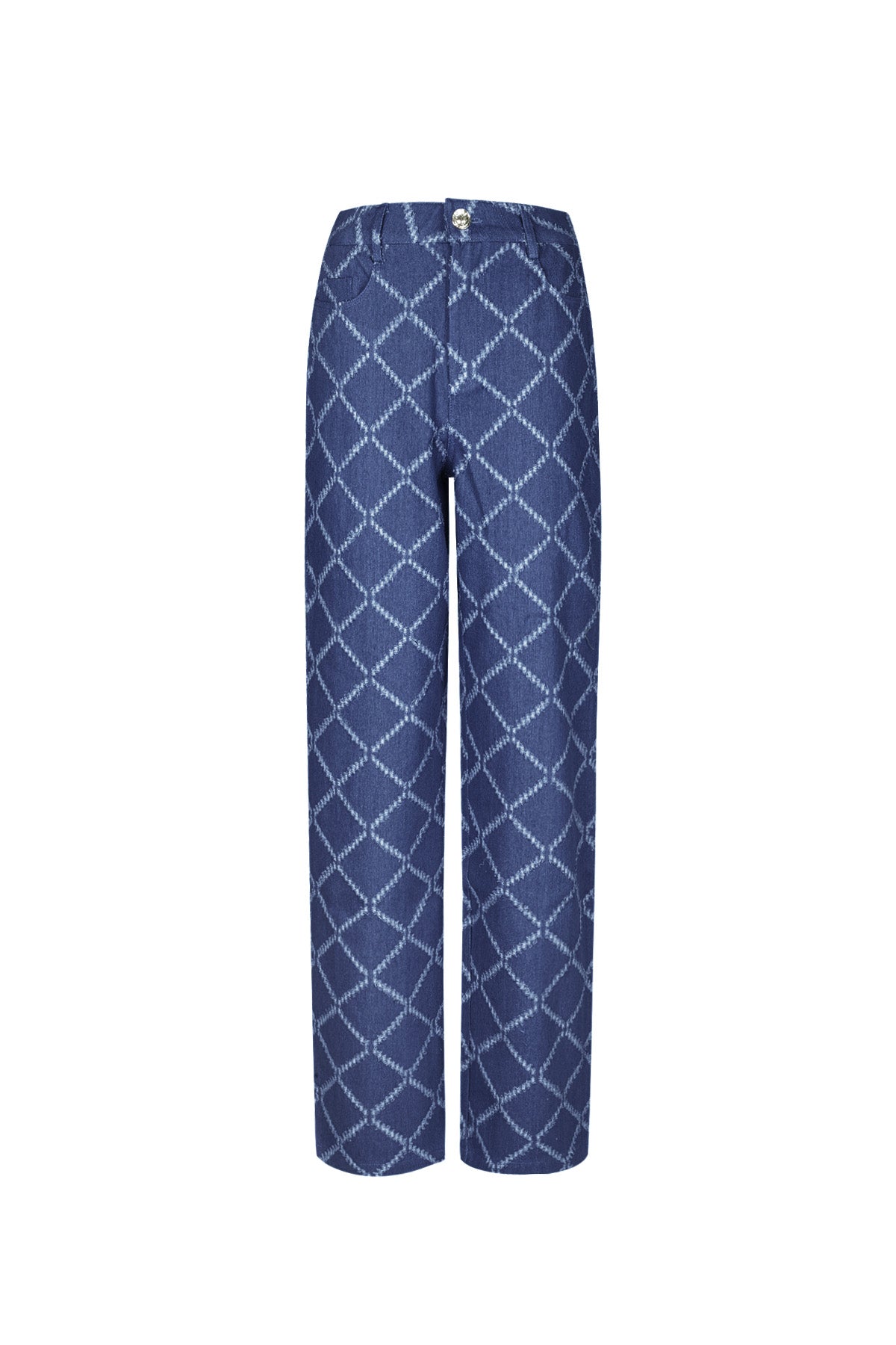 Cotton Woven Women's Straight Leg Pants Plaid Casual Eloise Closet
