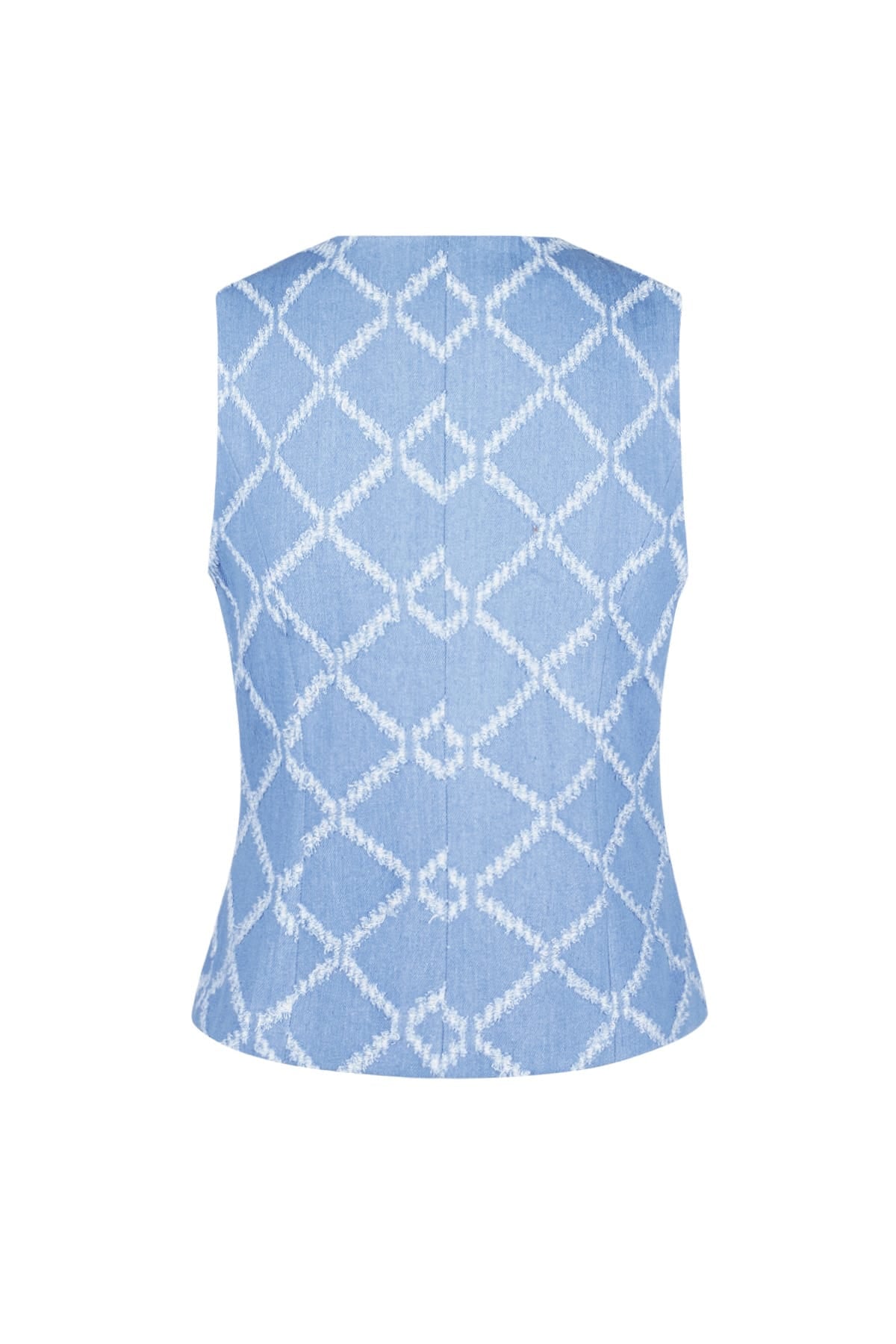 Geo Button Sleeveless Top Eloise Closet