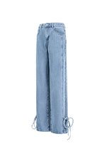 Eloise Closet Straight-Leg Cotton Denim with Knot Detail
