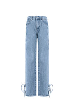 Eloise Closet Straight-Leg Cotton Denim with Knot Detail