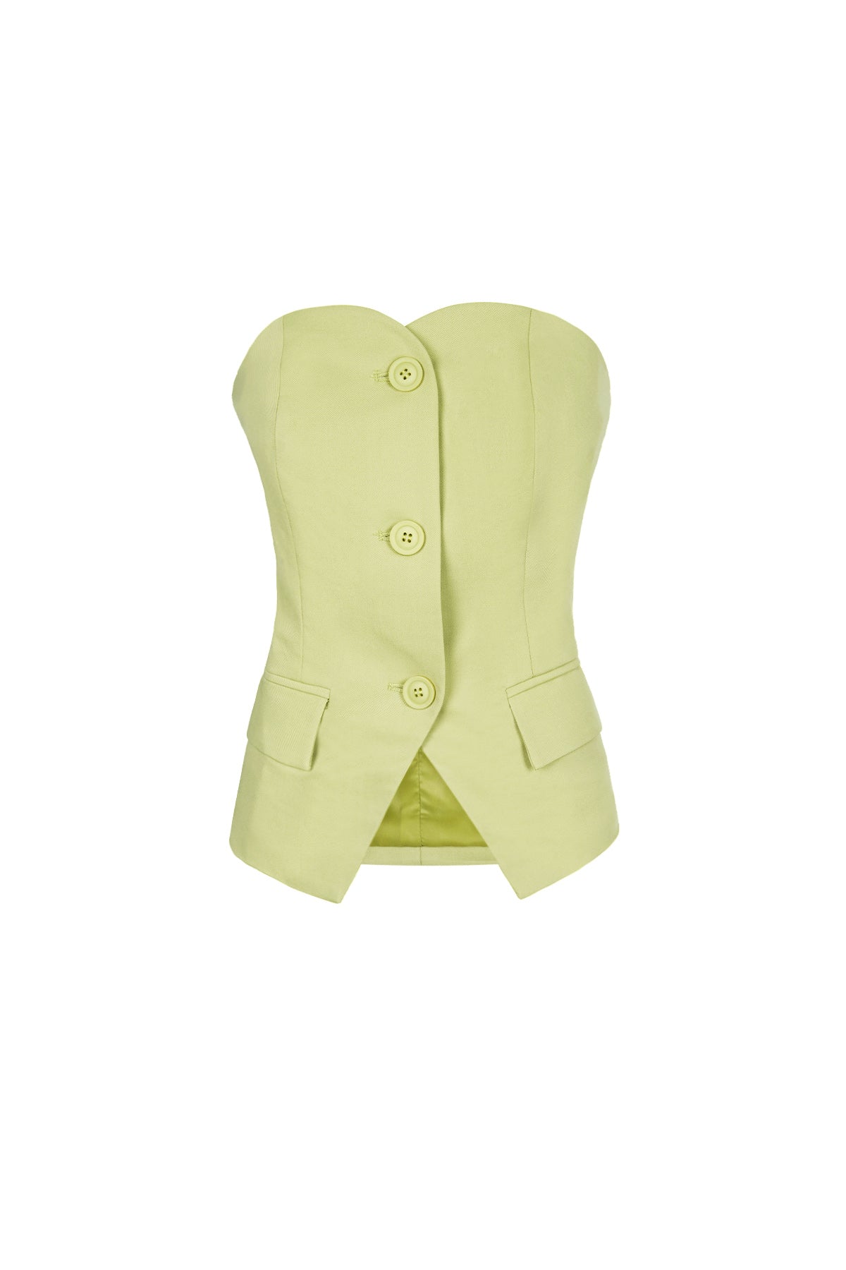 Structured Button Sleeveless Top Eloise Closet