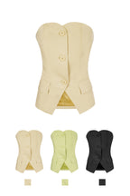 Structured Button Sleeveless Top Eloise Closet