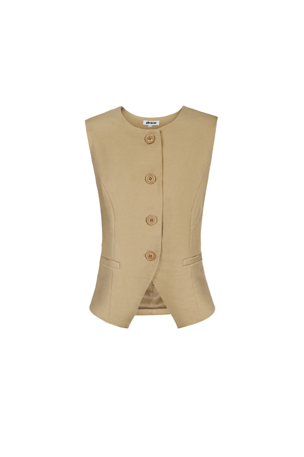 Tailored Button-Down Sleeveless Top Eloise Closet