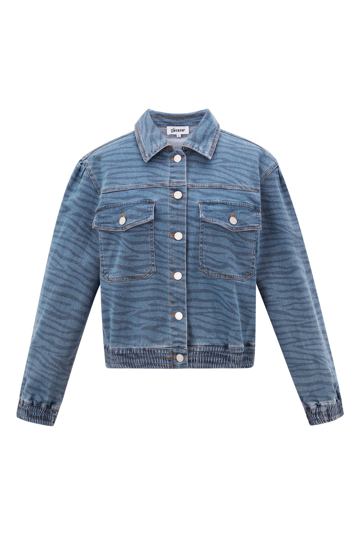 Wild Stripe Cropped Denim Jacket Eloise Closet