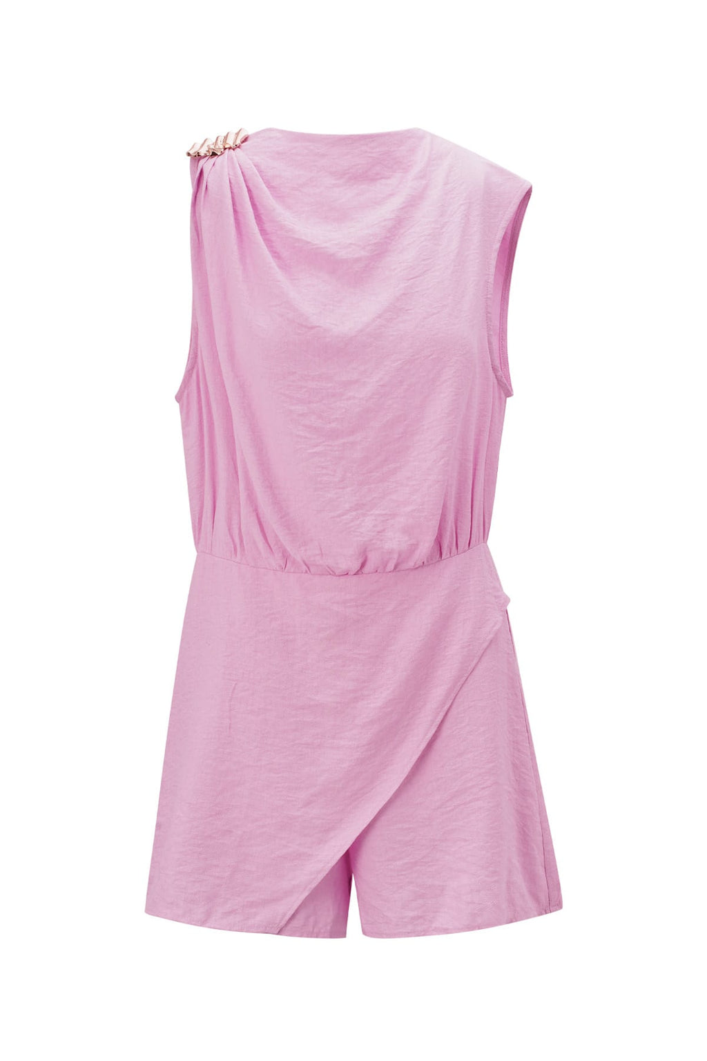 Viscose Women's Mini Dress Asymmetric Draped Design