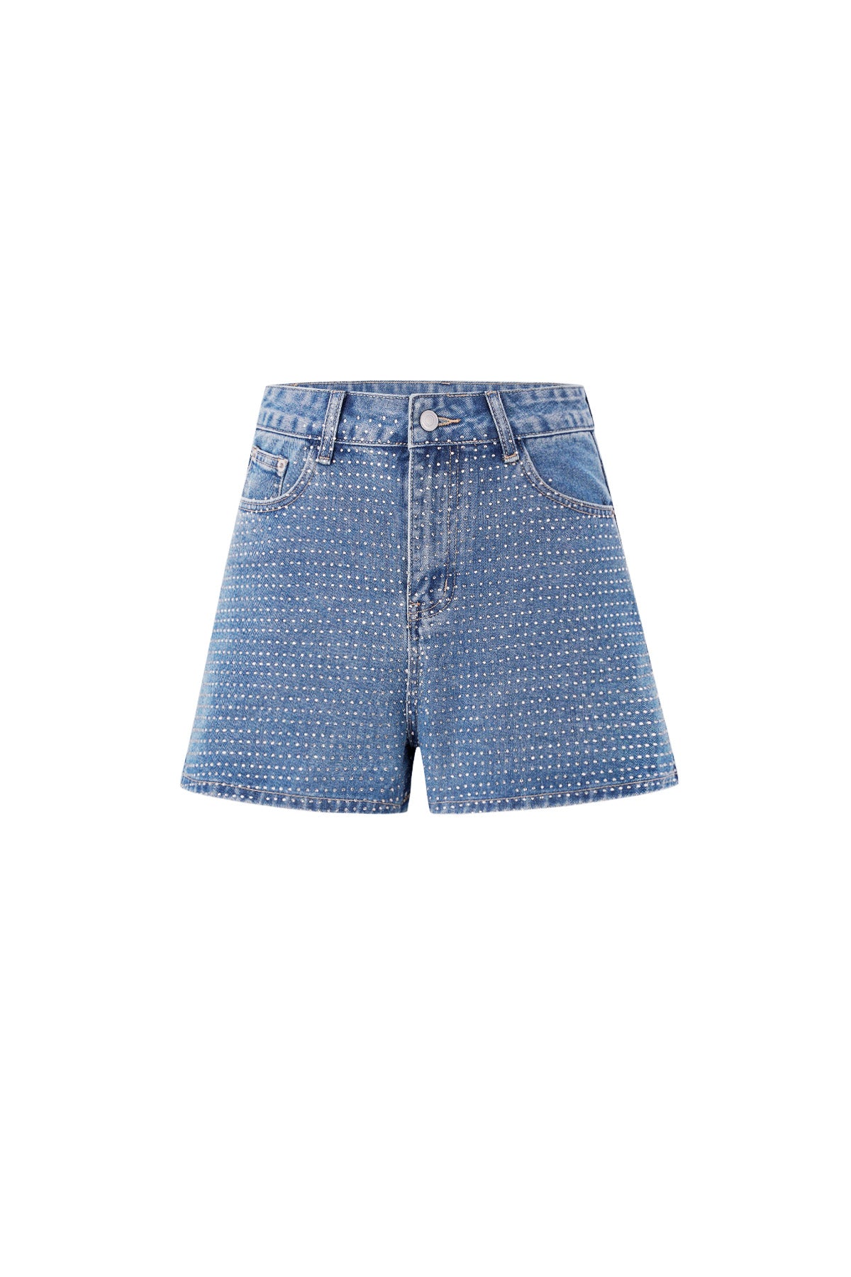 Eloise Closet High Waist Perforated Denim Shorts