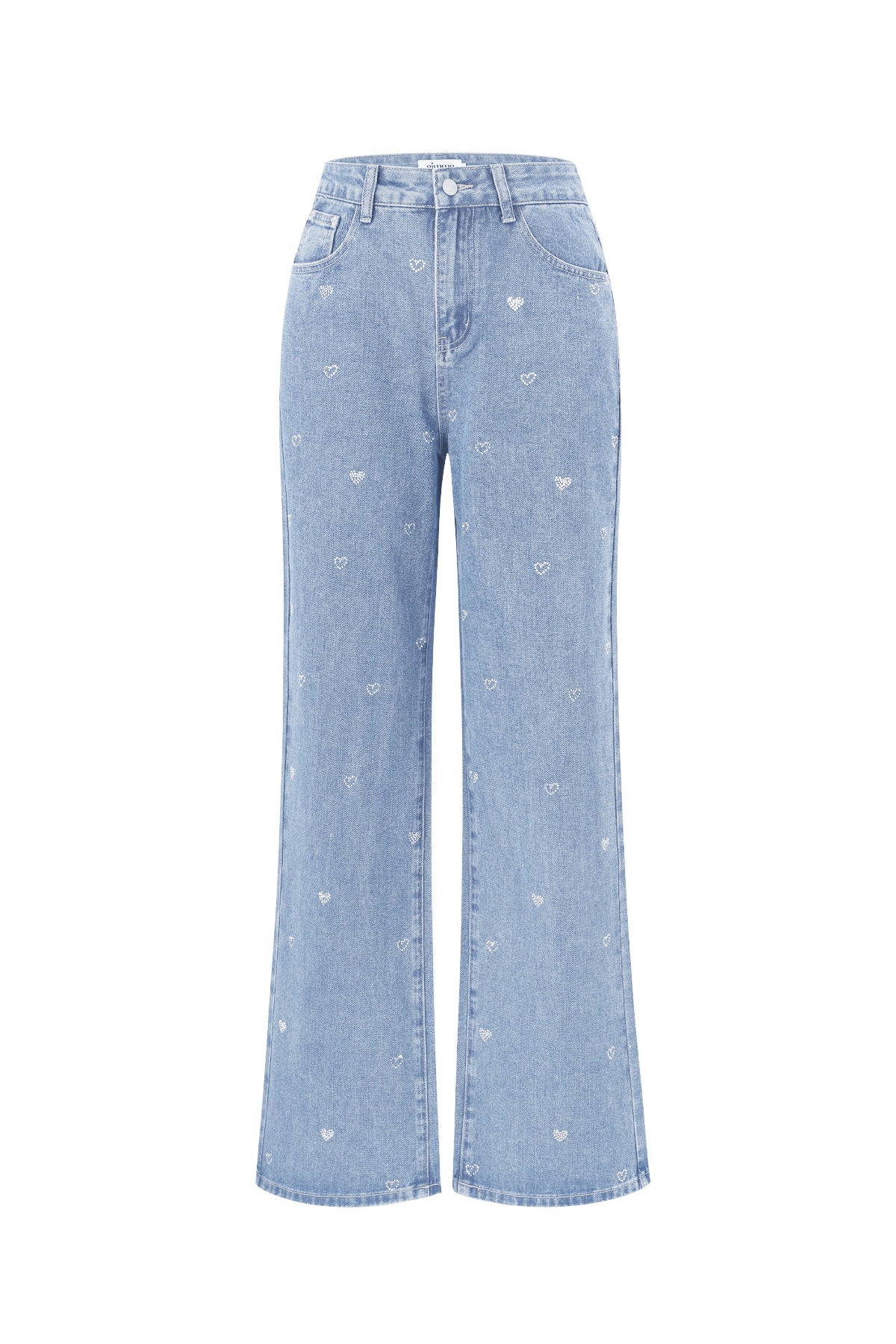 Eloise Closet Heart Embroidery Straight-Leg Denim – Playful & Polished