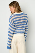 Eloise Closet Striped Knit Polo Top
