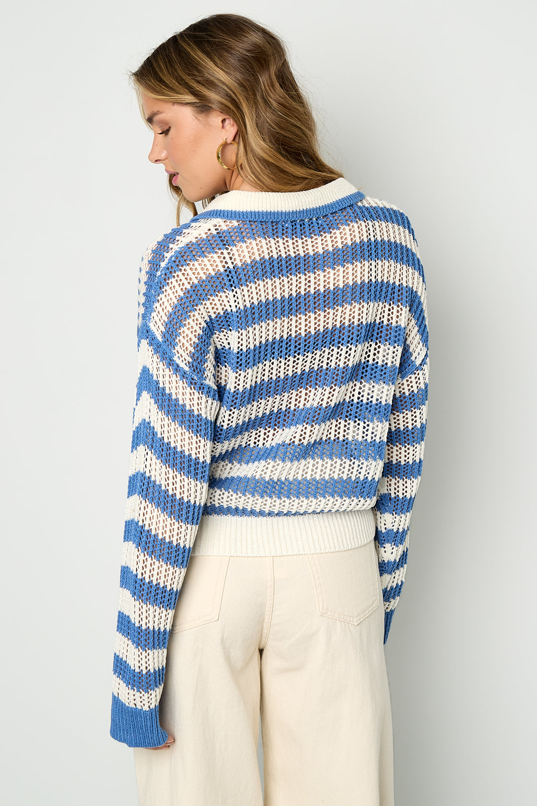 Eloise Closet Striped Knit Polo Top