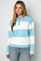 Striped Polo Knit Sweater Eloise Closet