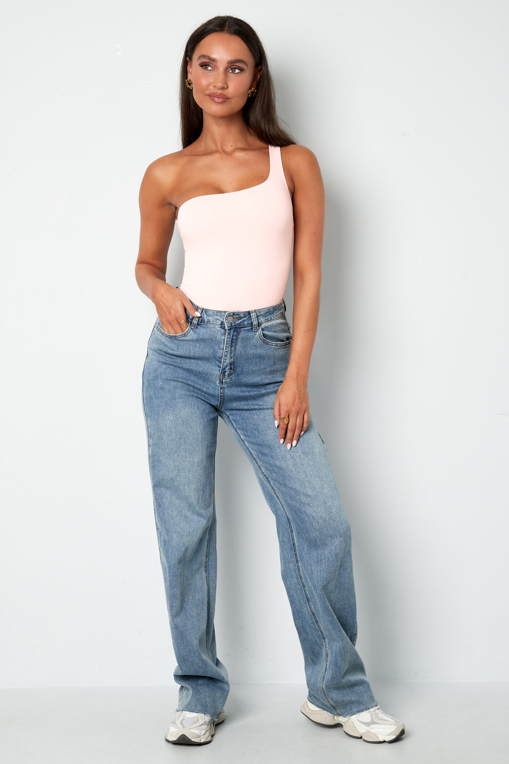 Eloise Closet One-Shoulder Knitted Nylon Bodysuit 