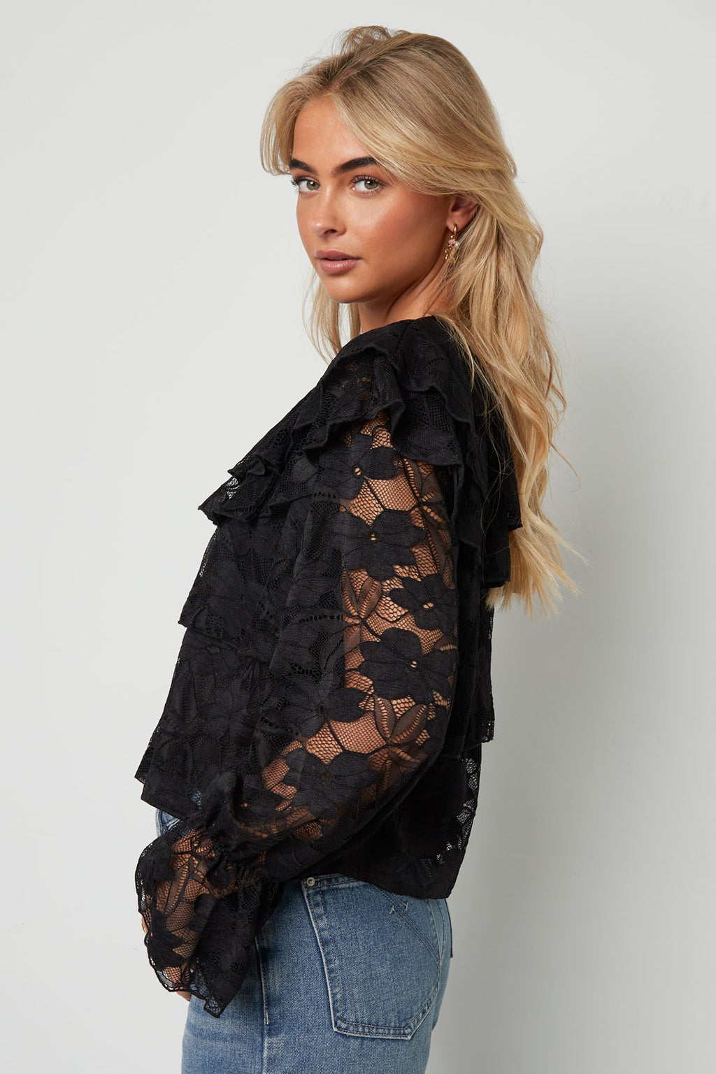 Eloise Closet Blouse Elegant Floral Print Woven Polyester Fiber