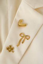 Heart Clover Bow Brooch Set Eloise Closet Jewelry