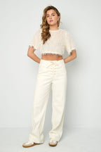 Tie Detail Denim Jeans Eloise Closet