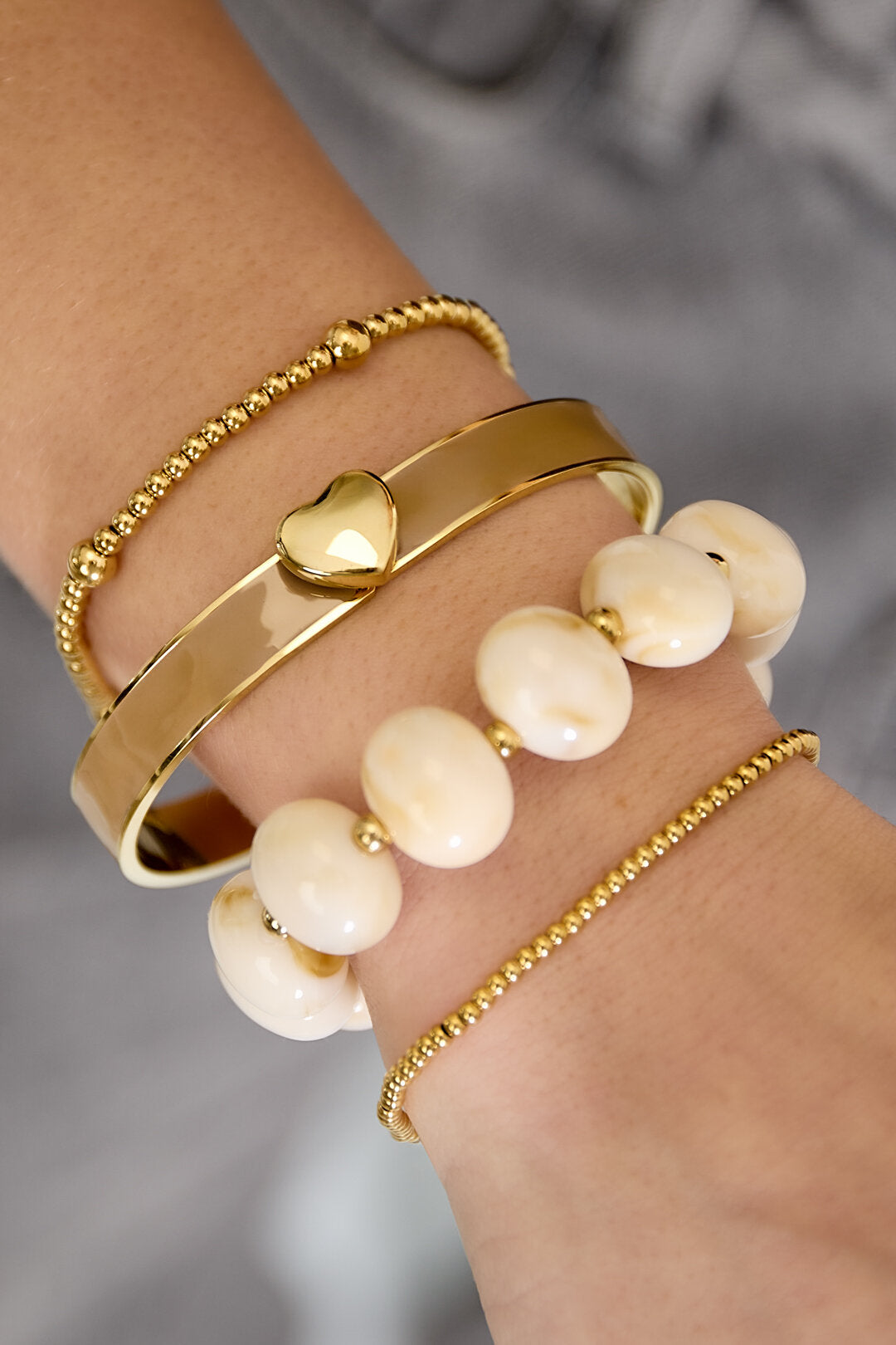 Heart Detail Color Bracelet 0.9 cm Eloise Closet Jewelry 