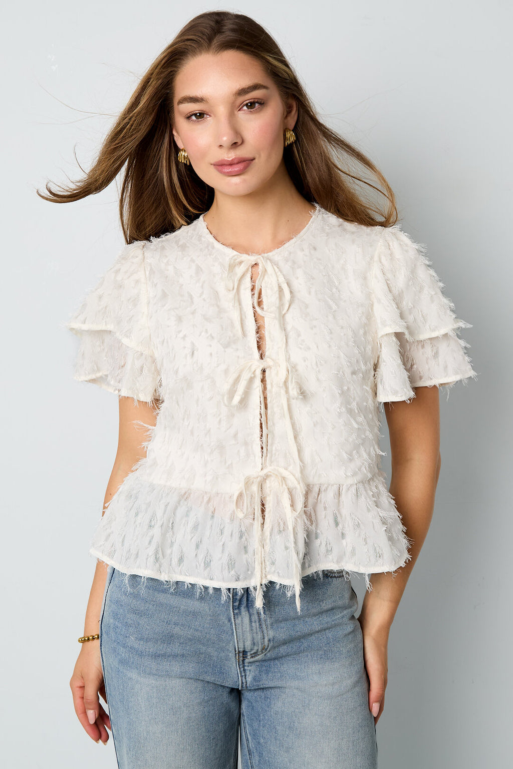 Summer Tie-Up Ruffle Top Eloise Closet