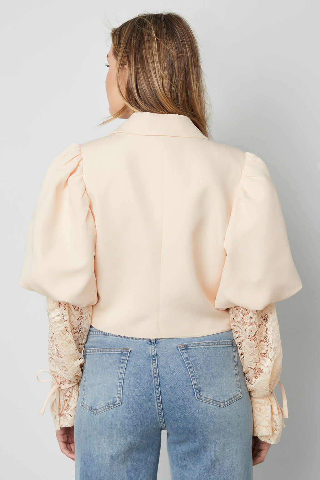 Eloise Closet Cotton Blend Lace Bloom Blazer