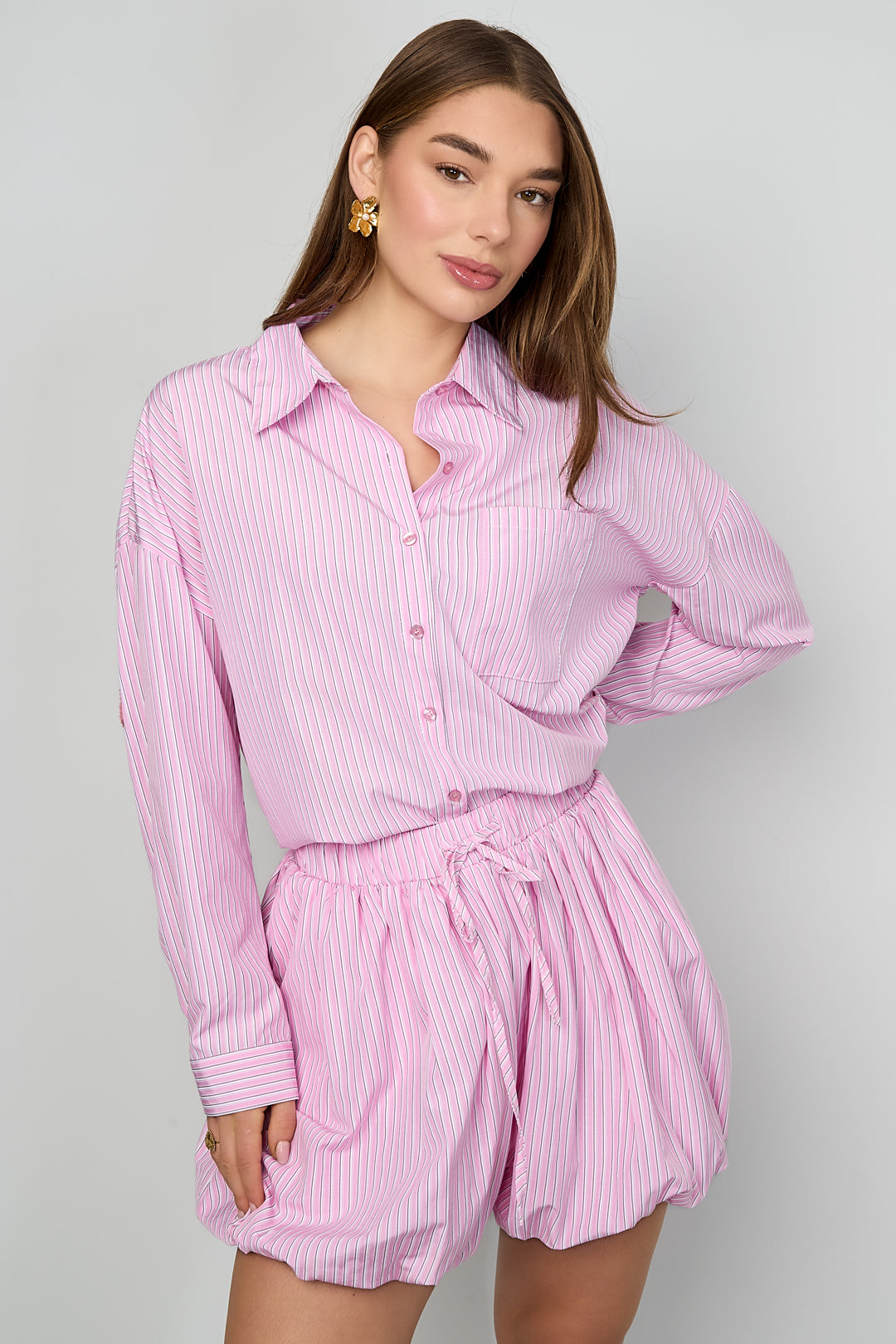 Stripe Breeze Cotton  Shorts Eloise Closet