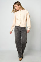 Eloise Closet Viscose Knit Cardigan Casual Solid Color