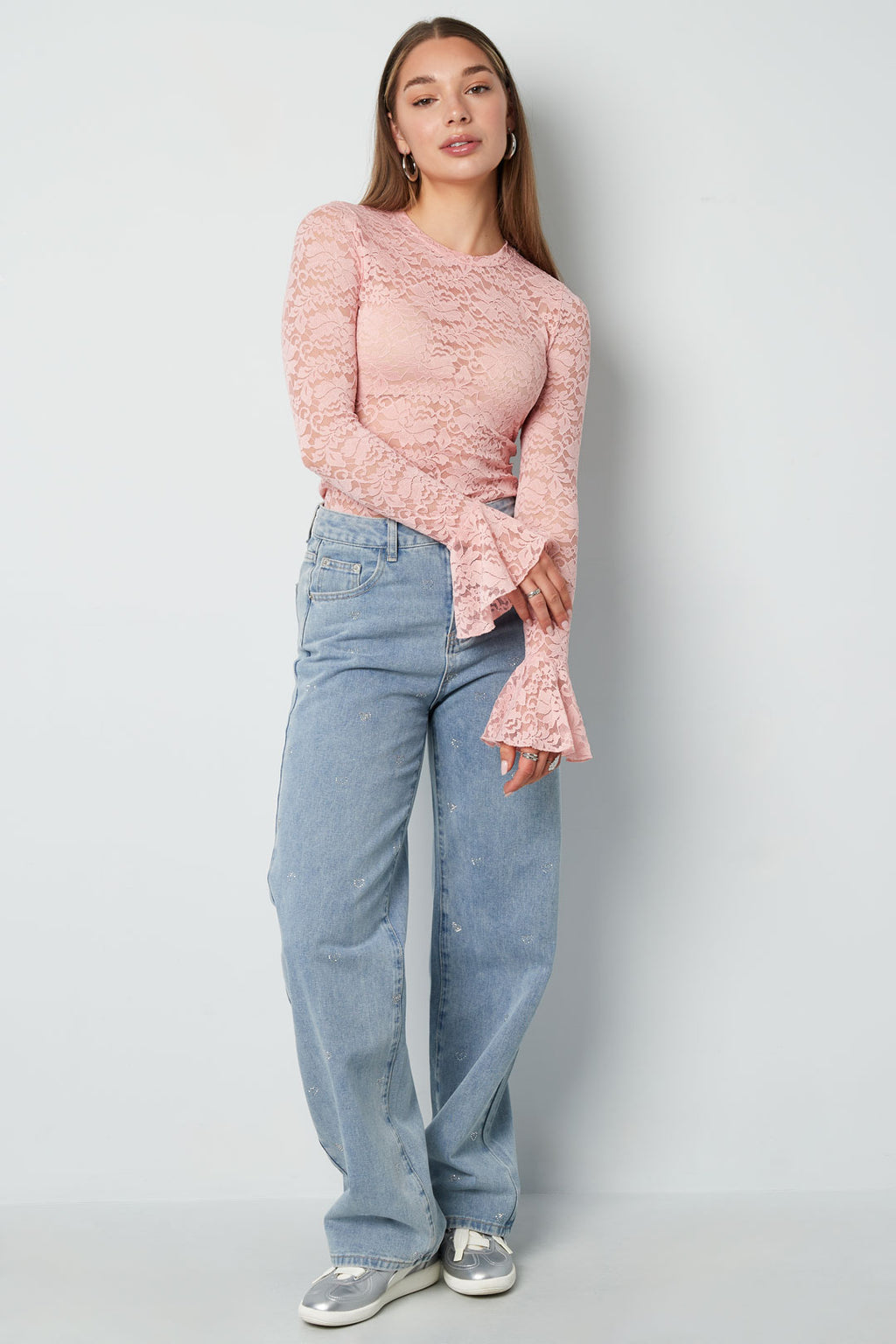 Eloise Closet Heart Embroidery Straight-Leg Denim – Playful & Polished