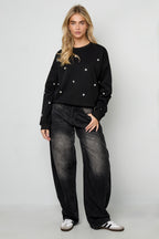 Stud Detail Knit Sweater Eloise Closet