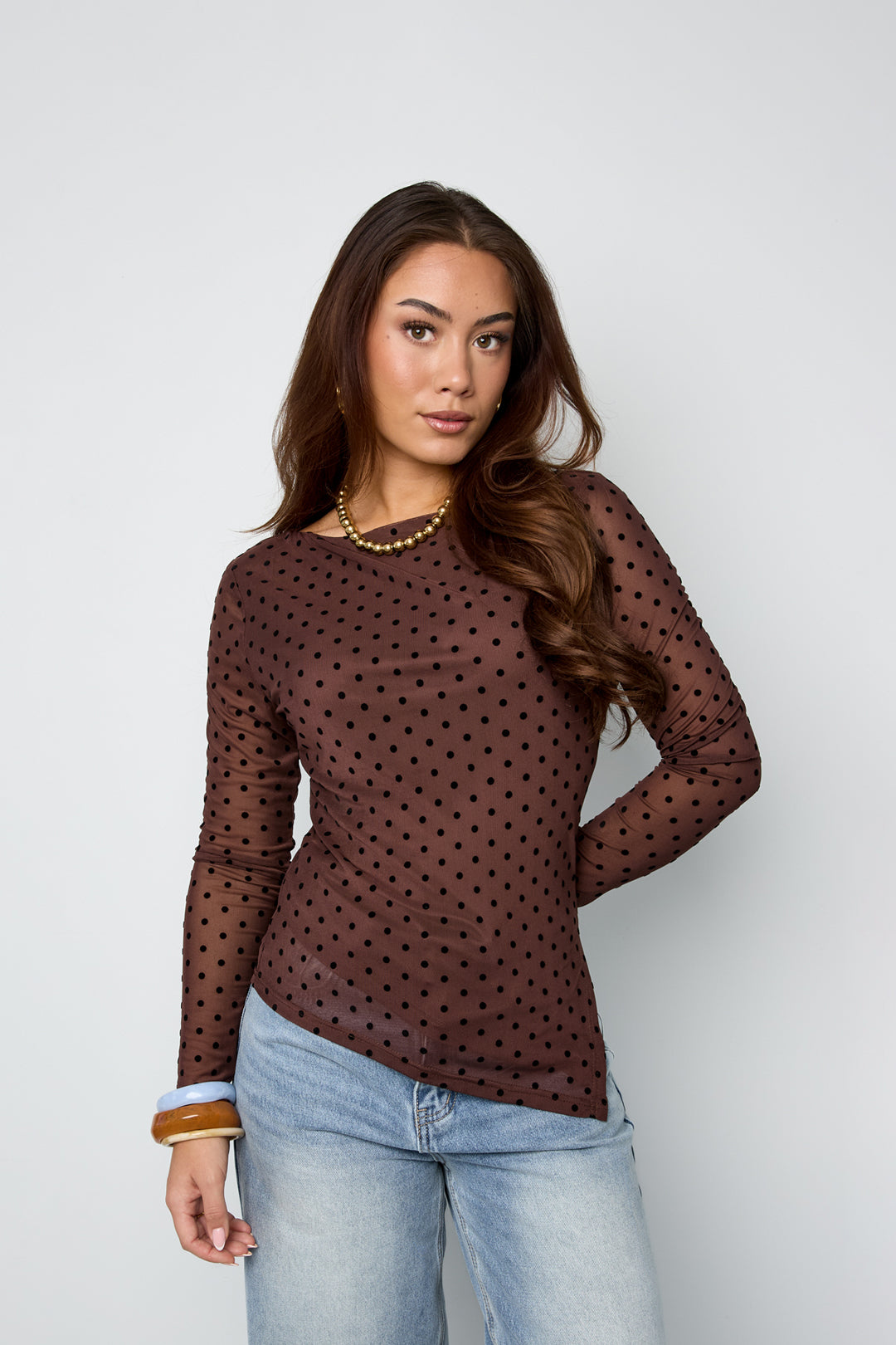 Dotted Long Sleeve Top Eloise Closet