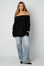Elegant Off-Shoulder Knit Sweater Eloise Closet