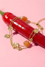 Orange Flower Heart Charm Bracelet Eloise Closet Jewelry