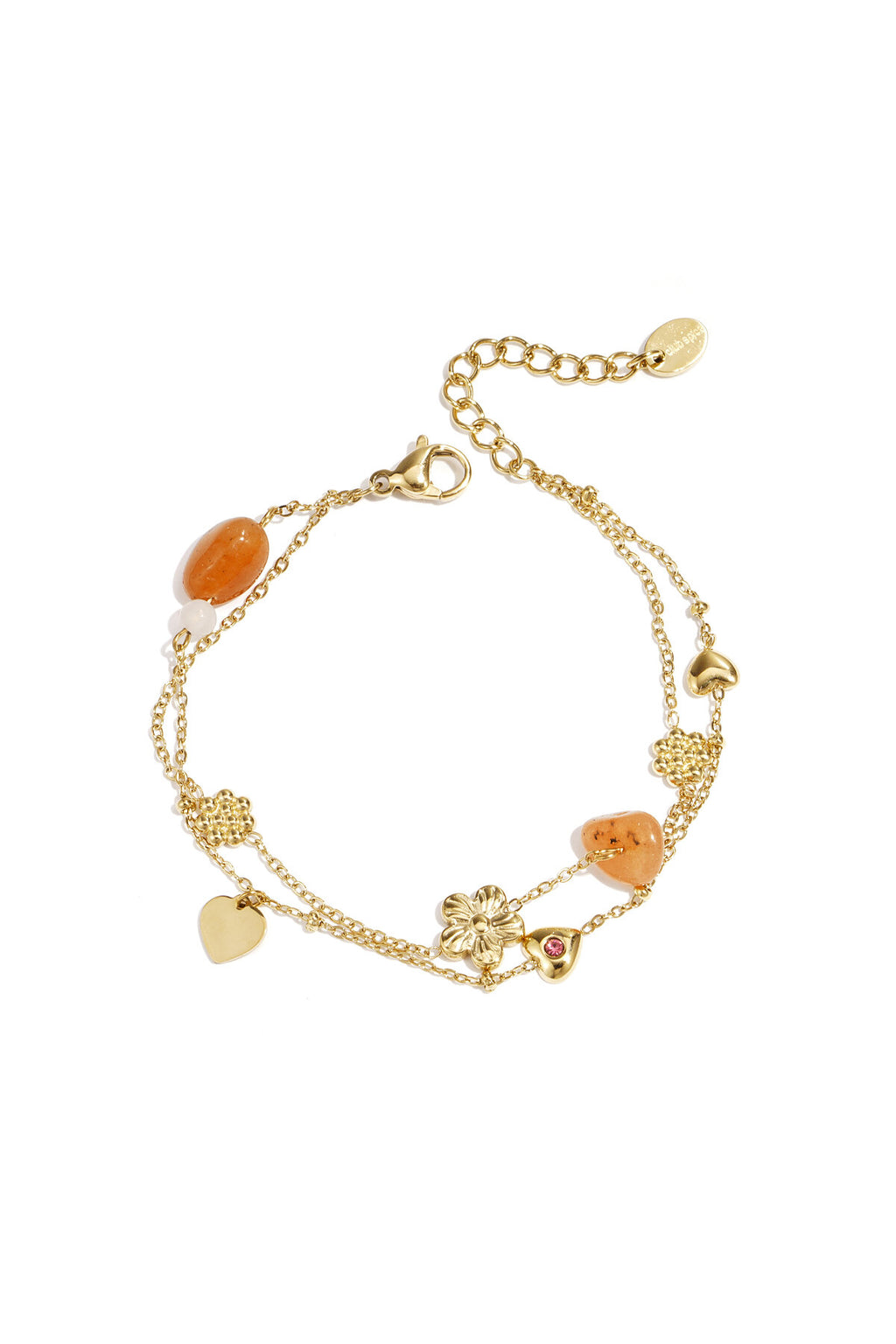 Orange Flower Heart Charm Bracelet Eloise Closet Jewelry