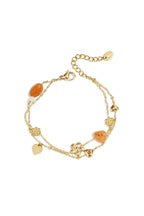 Orange Flower Heart Charm Bracelet Eloise Closet Jewelry