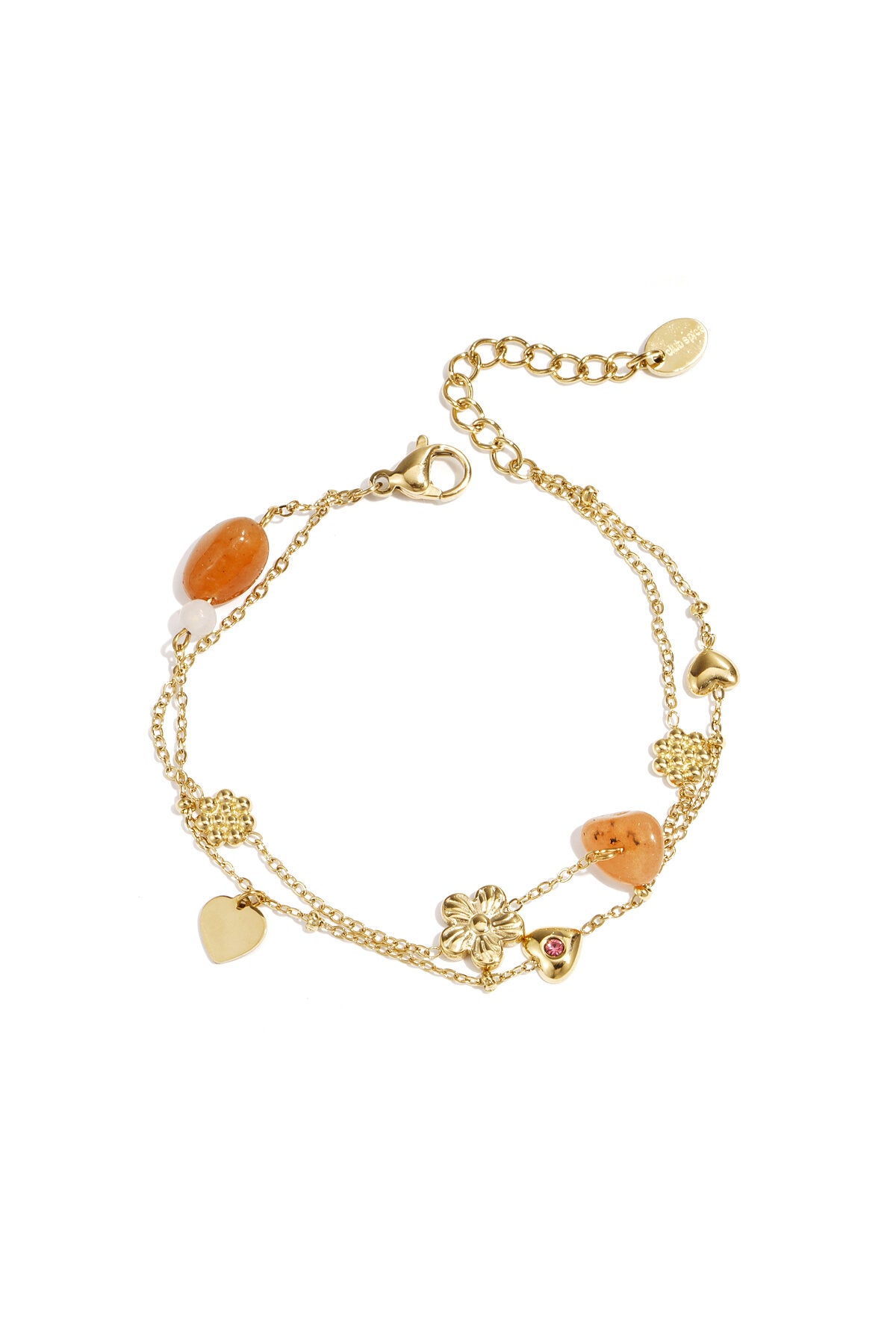 Orange Flower Heart Charm Bracelet Eloise Closet Jewelry