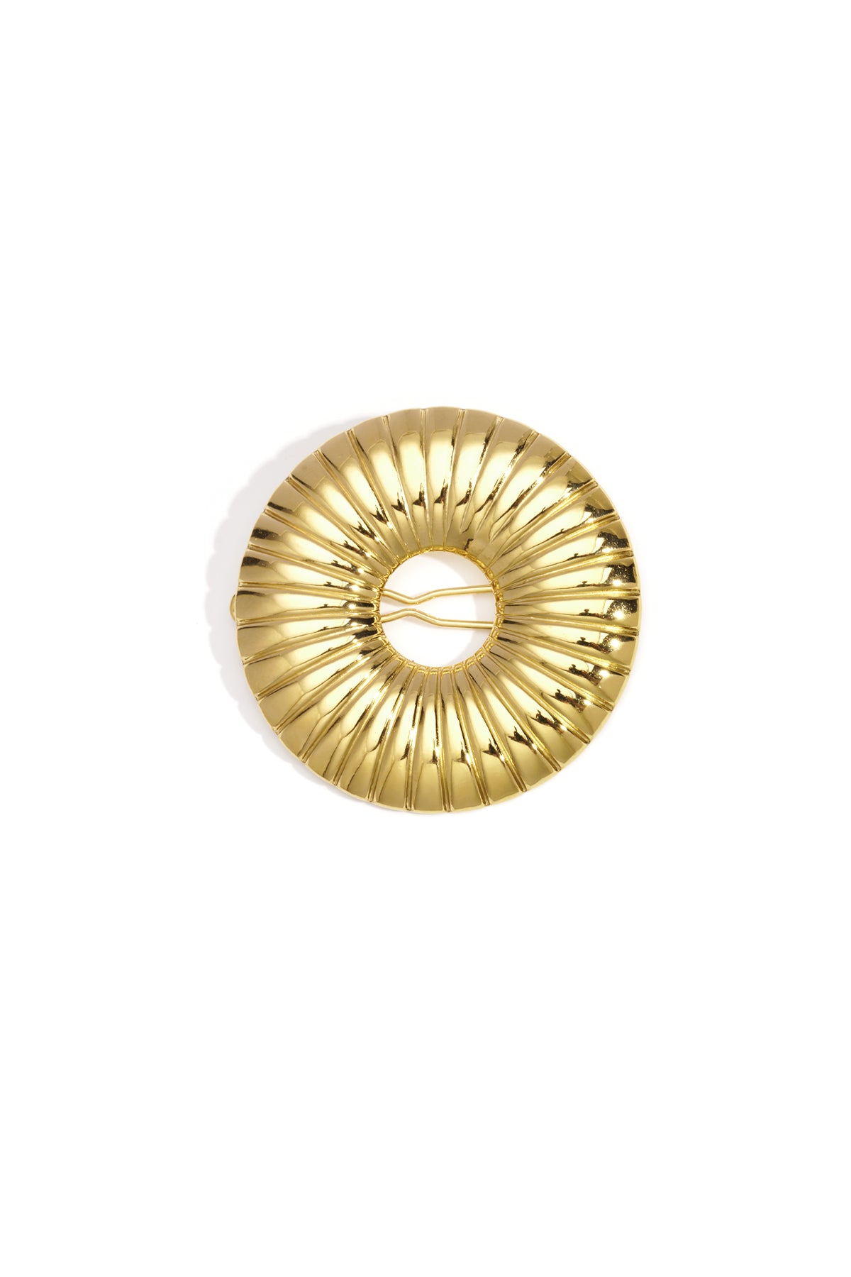 Brooch hairpin circle with striped pattern
