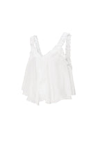 White Ruffle Sleeveless Top Eloise Closet