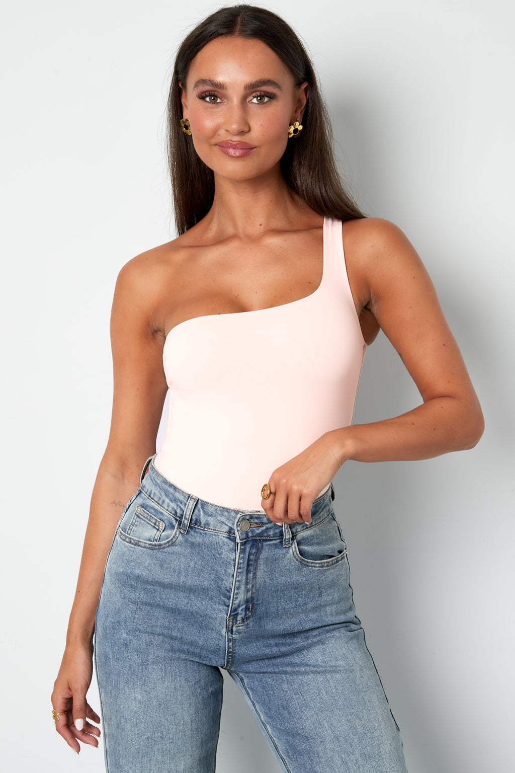 Eloise Closet One-Shoulder Knitted Nylon Bodysuit 